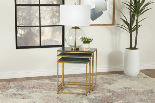 Caine 3-piece Nesting Table with Marble Top (936017)