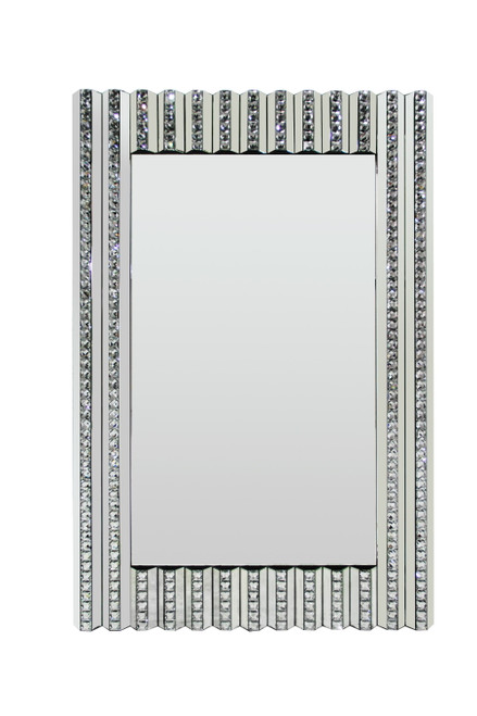 Accent Mirror In Silver Finish Pearl Silver