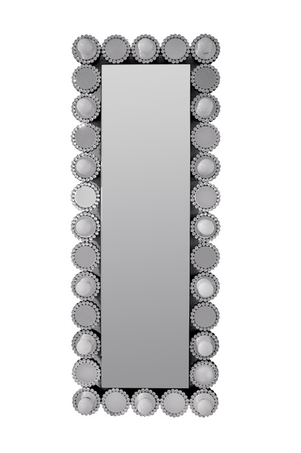 Accent Mirror With 16 Led Lights Pearl Silver