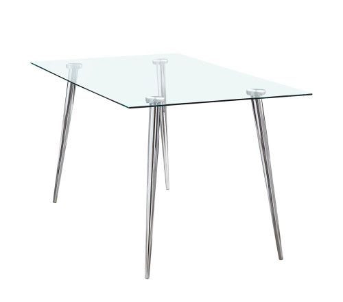 Gilman Rectangle Glass Top Dining Table White