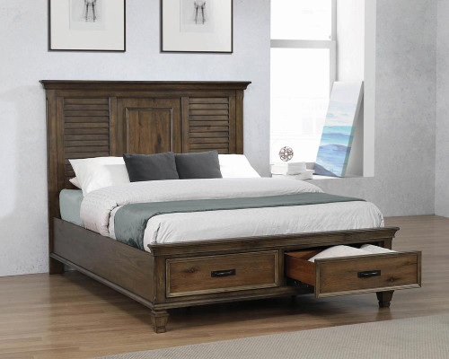 Franco 5-piece Queen Storage Bedroom Set Brown