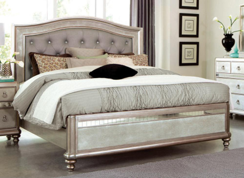 Bling Game Cal King Panel Bed Silver