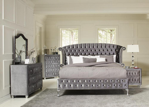 Deanna Grey 4 pc Cal King Bedroom Sets