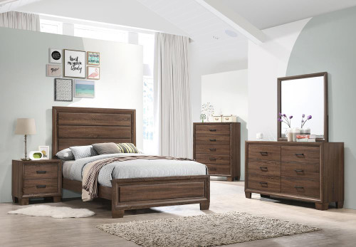 Brandon 5-piece Full Panel Bedroom Set Brown