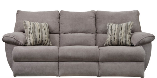 Sadler Power Lay Flat Reclining Sofa w/DDT Mica/Charcoal