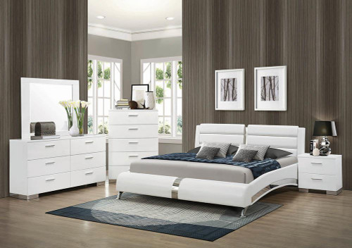 Jeremaine Upholstered Bed White Cal King Bed