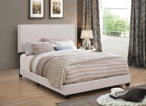 Boyd Upholstered Bed Beige Cal King Bed