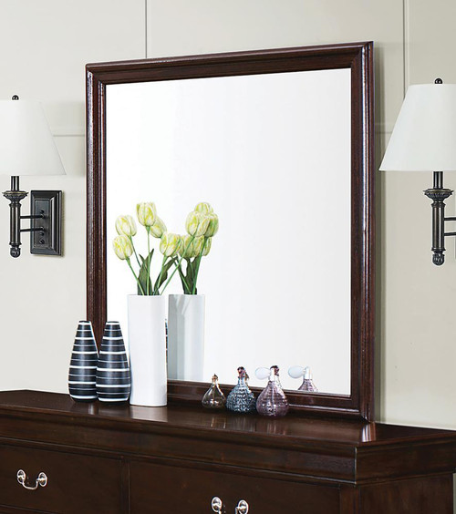 The Louis Philippe Black Square Dresser Mirror With Rounded Edges is on  sale at Furniture Sellers, proudly serving Ottawa, IL and surrounding areas.