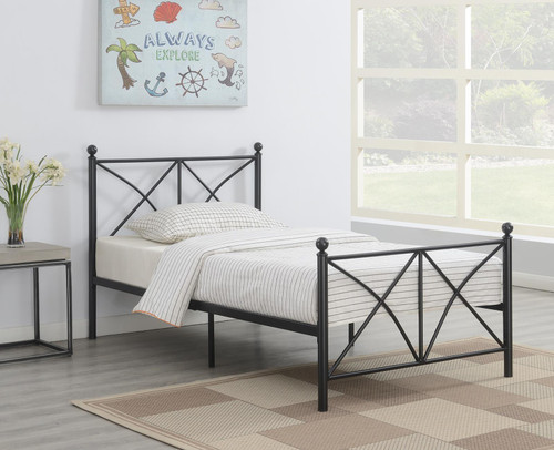 Hart Metal Twin Platform Bed Black