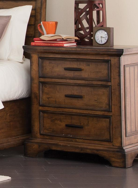 Elk Grove Rustic Three-Drawer Nightstand