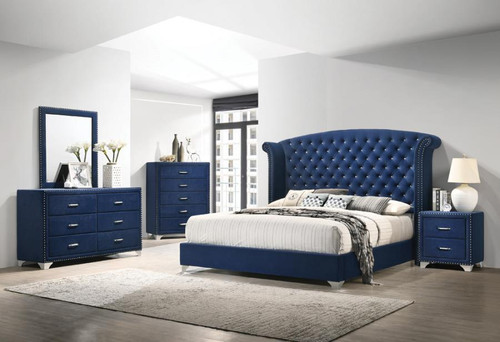 Coaster King Bed 3 Pc. Set Blue