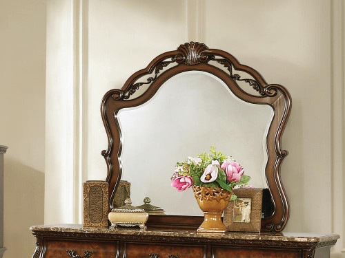 Exeter Arched Dresser Mirror Dark Burl