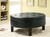 Casual Dark Brown Round Ottoman