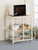 Natural Brown and White Casual Kitchen Cart