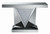 Amore Rectangular Sofa Table with Triangle Detailing Silver and Clear Mirror