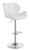 Contemporary White Adjustable Bar Stools, Set of Two
