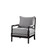 Blanchett Cushion Back Accent Chair Grey / Black