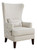 Pippin Curved Arm High Back Accent Chair Cream