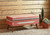 Upholstered Storage Bench Orange And Beige