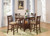 Lavon Transitional Warm Brown Five-Piece Counter-Height Set