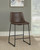 Industrial Brown Faux Leather Counter-Height Stools, Set of Two