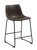 Industrial Brown Faux Leather Counter-Height Stools, Set of Two