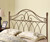 Traditional Rich Brown Metal Headboard with Weave Design