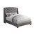 Pissarro Transitional Upholstered Grey and Chocolate Queen Bed