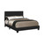 Mauve Upholstered Black Queen Platform Bed