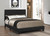 Mauve Upholstered Black Queen Platform Bed