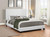 Mauve Upholstered White Queen Platform Bed