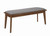 Mid-Century Modern Grey and Natural Walnut Dining Bench
