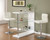 Contemporary White Adjustable Padded Back Bar Stool