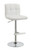 Contemporary White Adjustable Padded Back Bar Stool