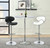 Contemporary Chrome and Black Adjustable Bar Stools, Set of Two