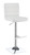 Contemporary Adjustable White Bar Stools, Set of Twowith Chrome Finish