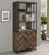 Millbrook 2-door Bookcase Rustic Oak Herringbone and Gunmetal