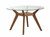 Paxton Mid-Century Modern Nutmeg Glass Dining Table