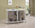 Crescent Shaped Glass Top Bar Unit with Drawer