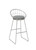 Grey Padded Seat Bar Stools Grey And Satin Nickel (Set of 2) (183144)