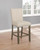 Beige Upholstered Counter Height Stools With Nailhead Trim Beige (Set of 2)