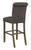 Grey Tufted Back Bar Stools Grey And Rustic Brown (Set of 2)