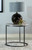 Lainey Faux Marble Round Top End Table Grey and Gunmetal