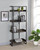 Ember 4-shelf Bookcase Dark Oak And Sandy Black