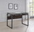 Pantano Glass Top Drafting Desk Dark Gunmetal And Chestnut