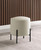 Basye Round Upholstered Ottoman Beige and Matte Black