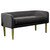 Dark Grey Low Back Upholstered Bench Dark Grey And Gold