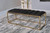 Dark Grey Channel Tufted Cushion Bench Dark Grey And Gold