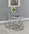 2-piece Mirror Top Nesting Tables Silver