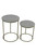 2-piece Round Marble Top Nesting Tables White And Gold
